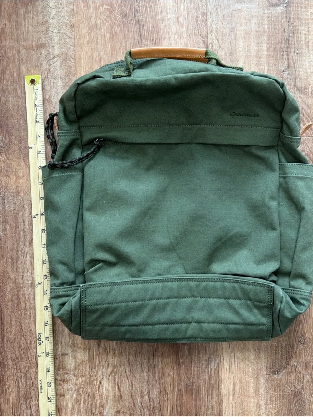 Gootium Backpack Army Green Canvas Vintage Style Travel Hiking Casual Pockets